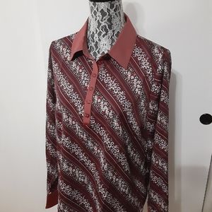 Modcloth retro floral 70s style top size L